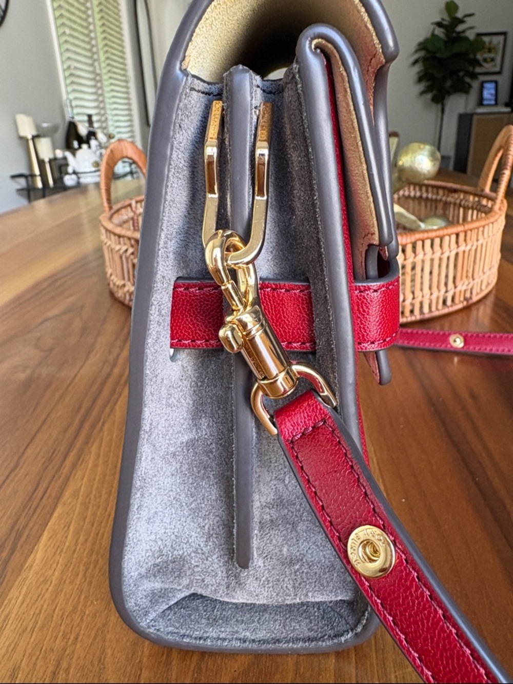 Tory Burch Red Leather Crossbody with Gold Hardware - Picture 12 of 16